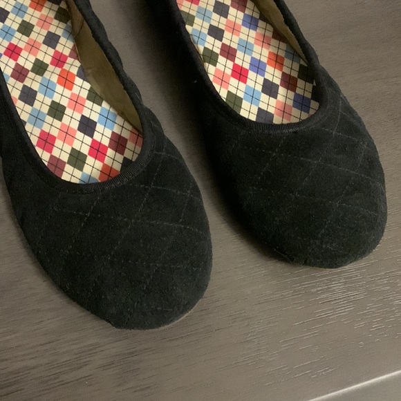 EUC-Lands End Black Suede Comfort Ballet Flat. Size 10. - Picture 2 of 4